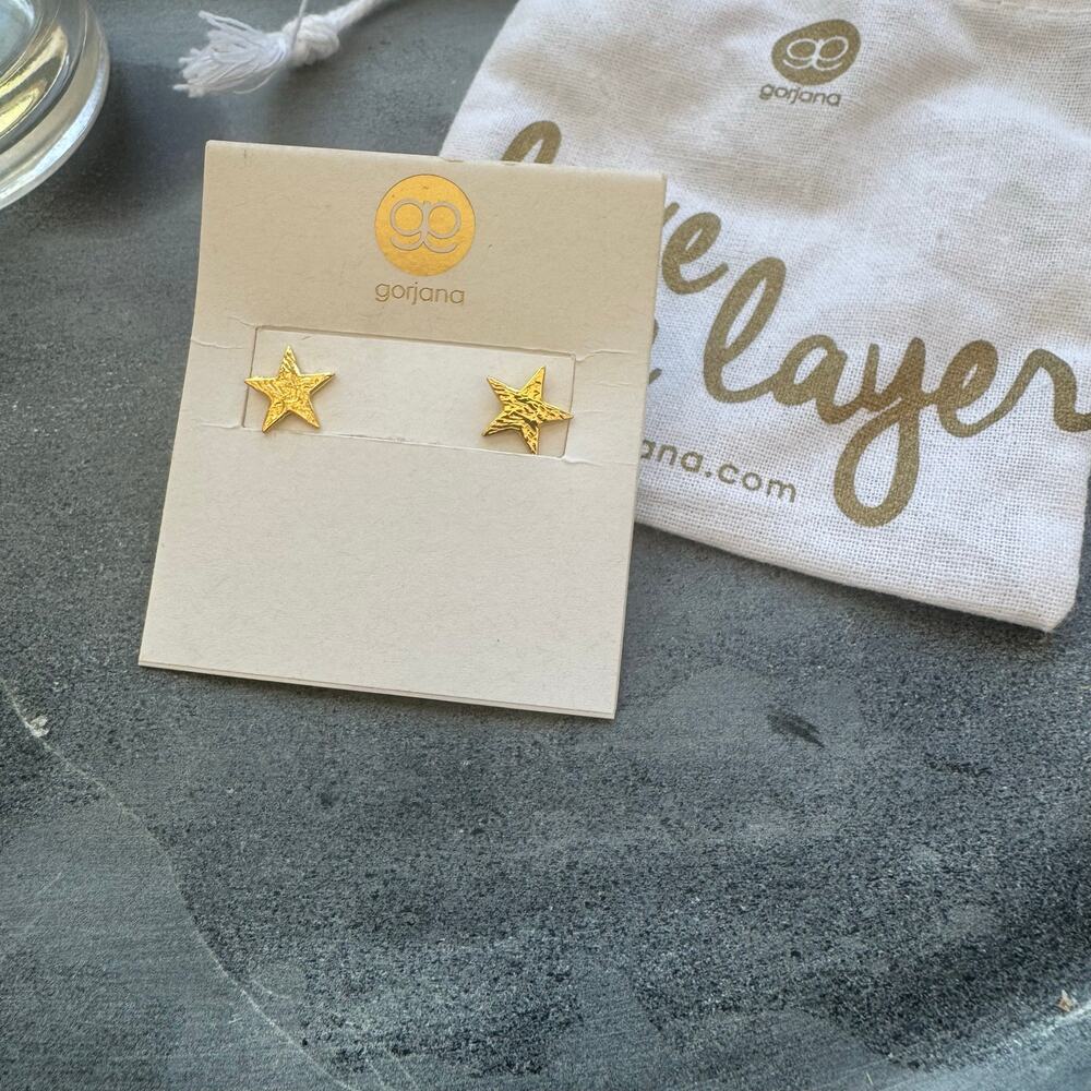 Gorjana gold Star Stud Earrings - Picture 4 of 6